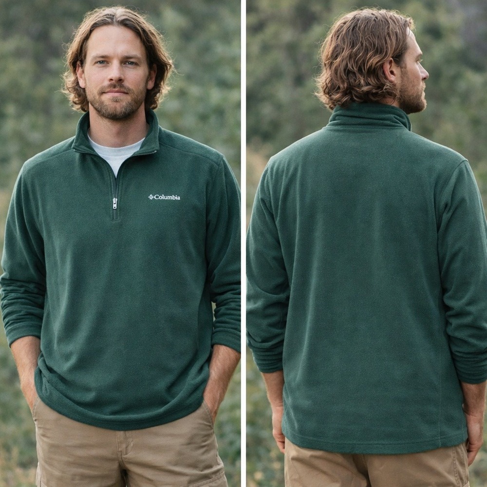 Columbia Klamath Range II 1/4 Zip‎ Fleece 2XT Tall Green Pullover